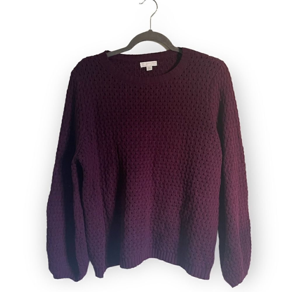 14th & Union Nordstrom Purple Potent Thick Knit Sweater L - Picture 3 of 9